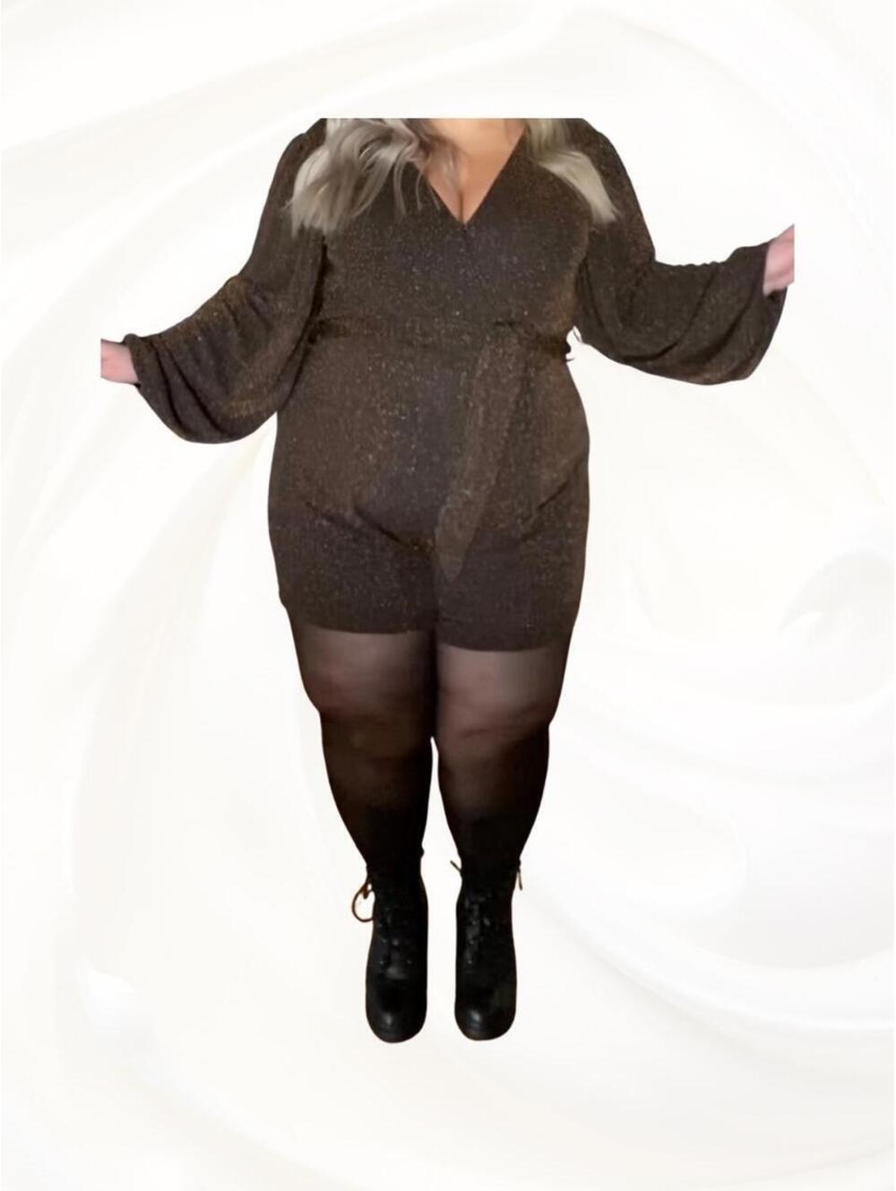 Women's Brown and Black Playsuit-romper